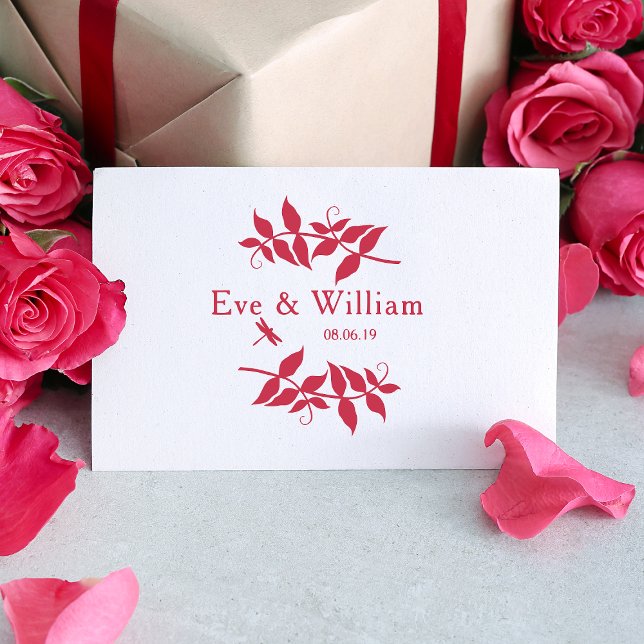 Carimbo De Borracha Pequena Dragonfly com Ramificações e folhas design (Criador carregado)