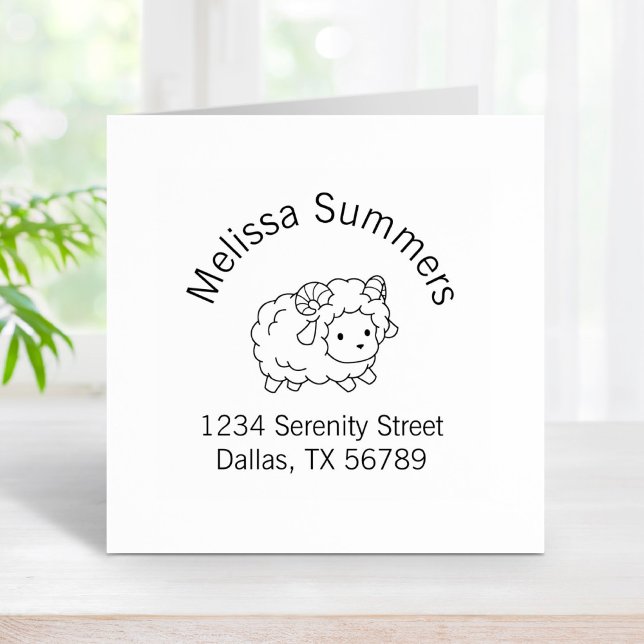 Carimbo De Borracha Pequeno e Bonito Endereço de Arco de Aries Ram Ram (Criador carregado)