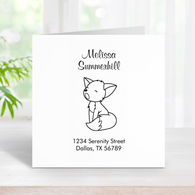 Carimbo De Borracha Pequeno Endereço Fox Sonolento (Criador carregado)