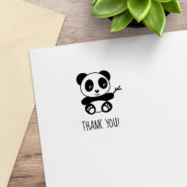 Carimbo De Borracha Pequeno Panda Bonito Obrigado 1x1