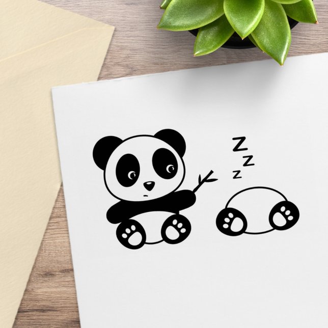 Carimbo De Borracha Pequenos Pandas Bonitos (Criador carregado)