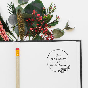 Carimbo De Borracha Personalidade Moderna e Chic Elegante Da Bibliotec