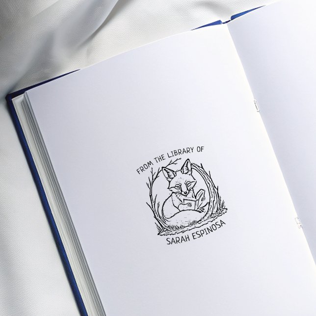 Carimbo De Borracha Personalizado Da Biblioteca Da Raposa (Criador carregado)