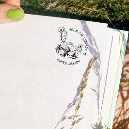 Carimbo De Borracha Personalizado Da Biblioteca De, Cactus Book