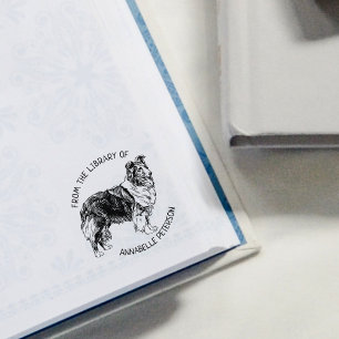 Carimbo De Borracha Personalizado da Biblioteca de, Livro de Cachorros