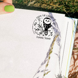 Carimbo De Borracha Personalizado Da Biblioteca De, Livro De Coruja Fr