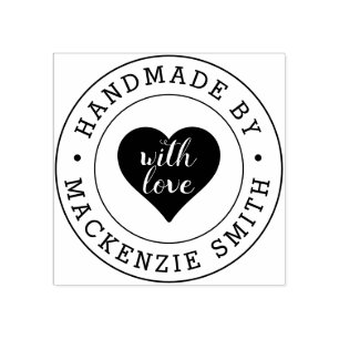 Carimbo De Borracha Personalizado De Negócio Com Folha De Amor