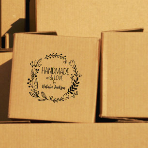 Carimbo De Borracha Personalizado feito à mão com amor, Floral