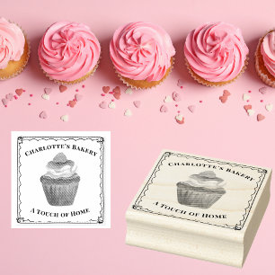 Carimbo De Borracha Personalizar Cupcake de Aquarela Com Logotipo de F