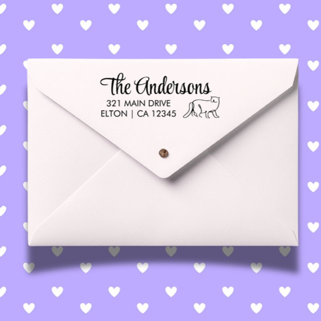 Carimbo De Borracha Personalizar Endereço de Devolução de Script de Ca (Create heartfelt mail with a Personalize Cat Script Return Address Rubber Stamp)