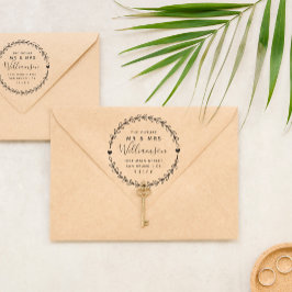 Carimbo De Borracha Personalizar O Endereço De Devolução Do Sr & Sra. 