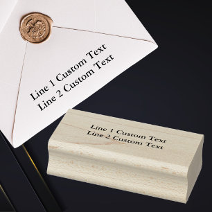 Carimbo De Borracha Personalizar Tradicional 2 Linhas de Texto Serif