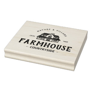 Carimbo De Borracha Personalize o logotipo Vintage Modern Farmhouse