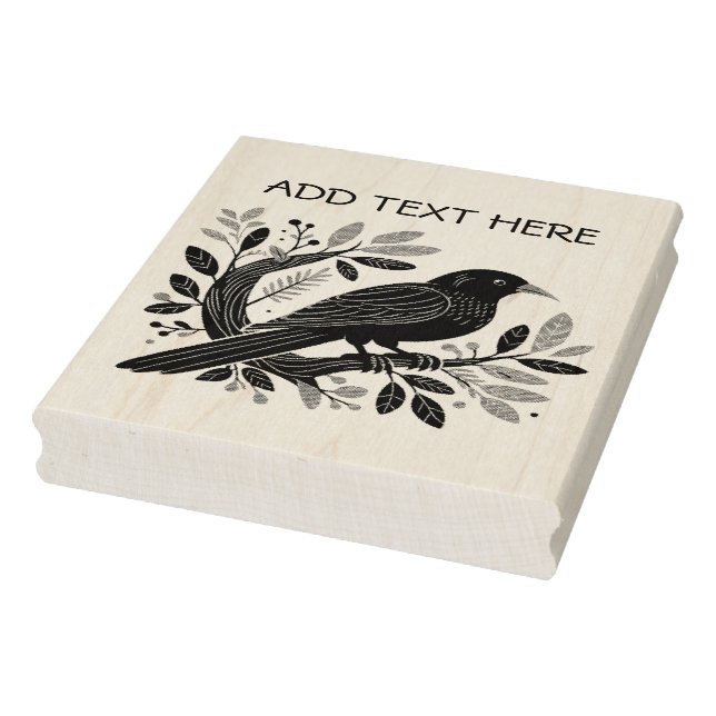 Carimbo De Borracha Personalized Bird - Wood Art Stamp (Carimbo)