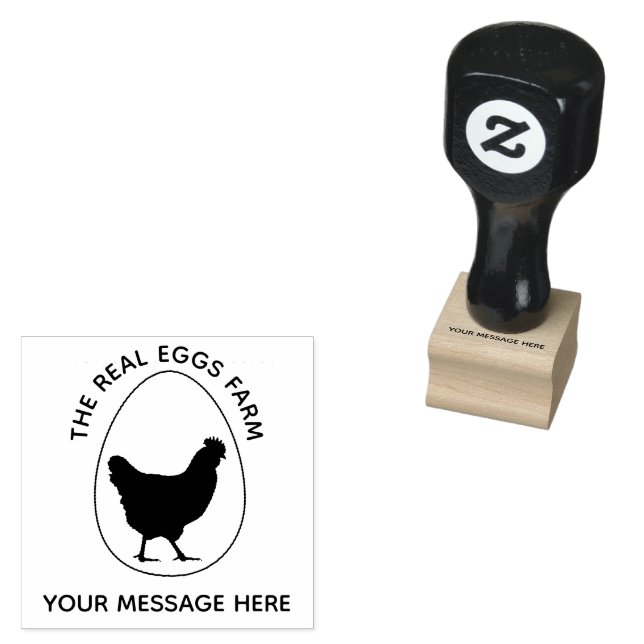 Carimbo De Borracha Personalized Chicken Egg Poultry Farm Logo (Carimbado)