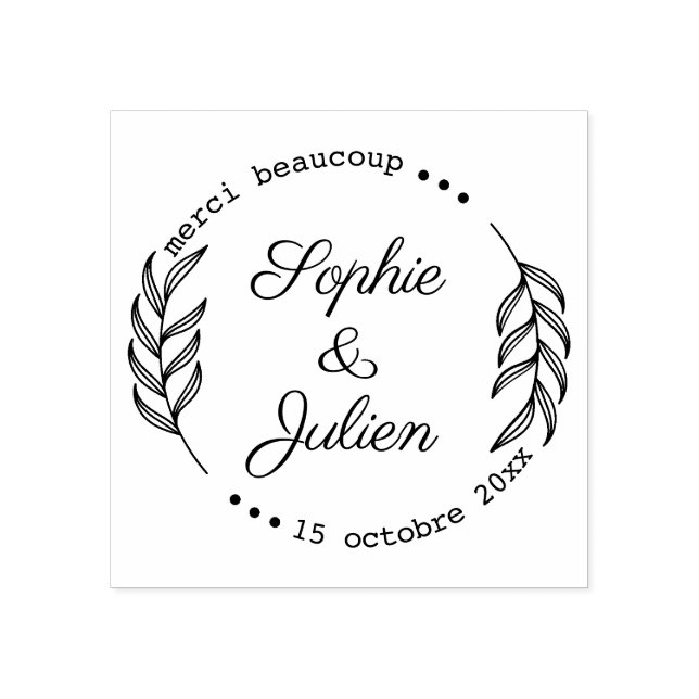 Carimbo De Borracha Personnalisé, Florale, Remerciement (Impressão)