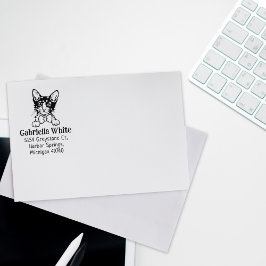 Carimbo De Borracha Pet de Endereço de Retorno de Cat do Laperm