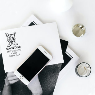 Carimbo De Borracha Pet de Endereço de Retorno de Cat Somali