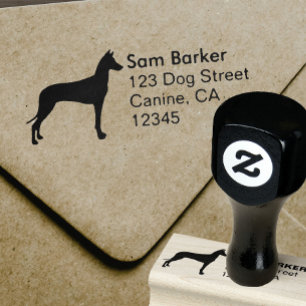 Carimbo De Borracha Pharaoh Hound Dog Raça Silhouette Endereço de Devo