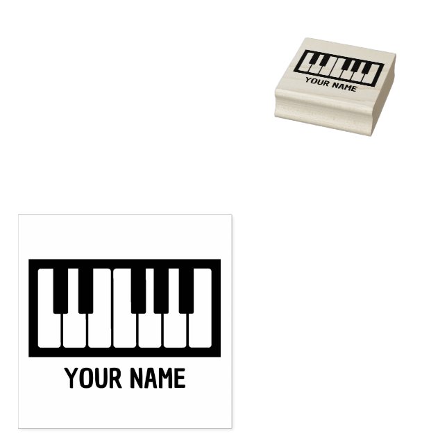 Carimbo De Borracha Piano Keys Personalizados (Carimbado)