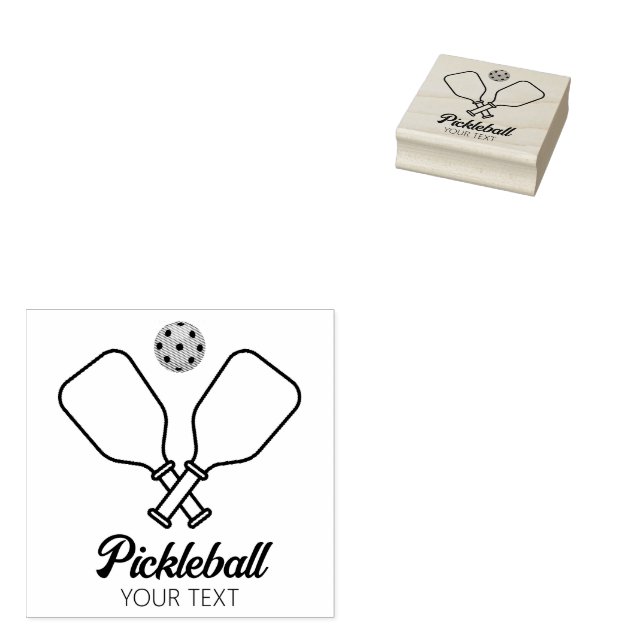 Carimbo De Borracha Pickleball com Paddles e Ball Personalizados (Carimbado)