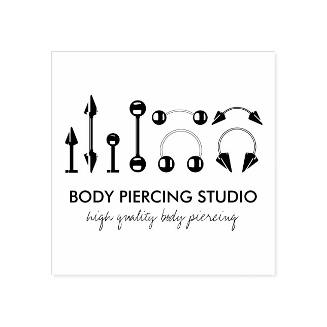 Carimbo De Borracha Piercings Corporais Joias (Impressão)