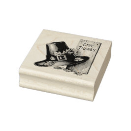Carimbo De Borracha Pilgrim’s Grace – Vintage Hat with “Give Thanks” 