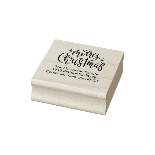 Carimbo De Borracha Pincel de Caligrafia de Natal Endereço de Devoluçã (Carimbo)