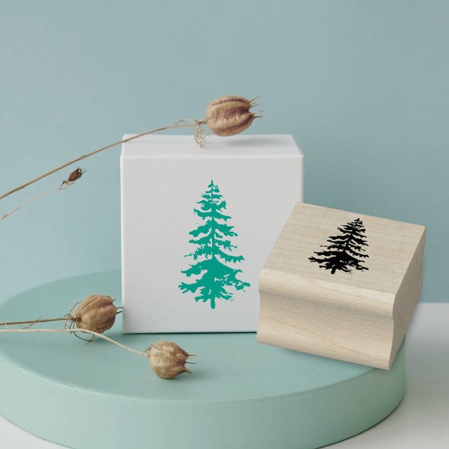 Carimbo De Borracha Pine Tree Rustic Wedery Stationery (Criador carregado)