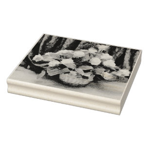 Carimbo De Borracha Pintura em cesto de rosas amarelas