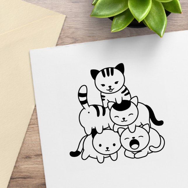 Carimbo De Borracha Pirâmide de Gatos (Criador carregado)