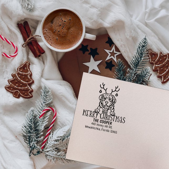 Carimbo De Borracha Pirenéus Mountain Dog Endereço para devolução de N (Criador carregado)