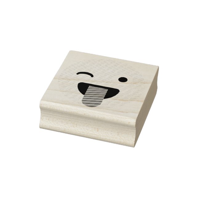 Carimbo De Borracha Piscar os olhos Face com Tongue Emoji Rubber Stamp (Carimbo)