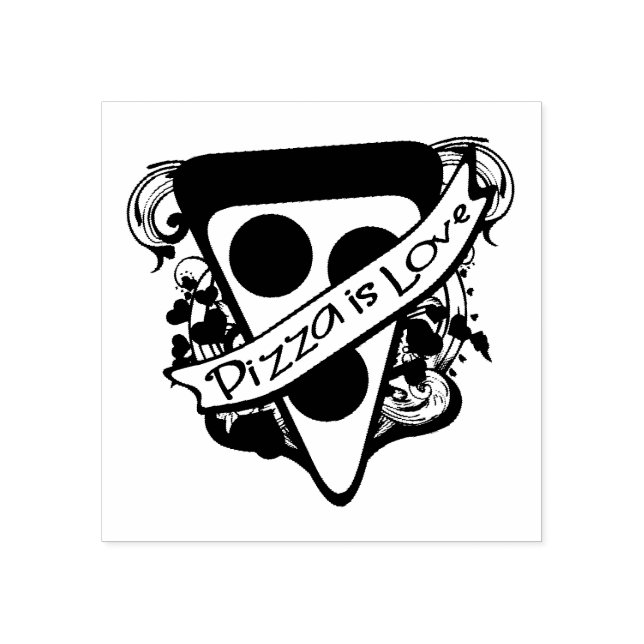 Carimbo De Borracha Pizza é Amor (Impressão)