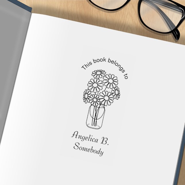 Carimbo De Borracha Placa de Buquê das Flores Mason Jar Daisy (Criador carregado)