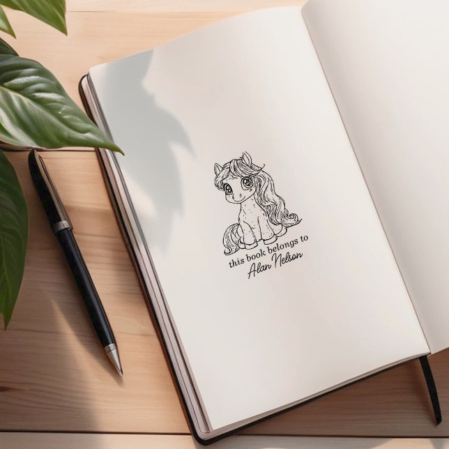 Carimbo De Borracha Placa de Reserva de Pony de Caligrafia Personaliza (Criador carregado)