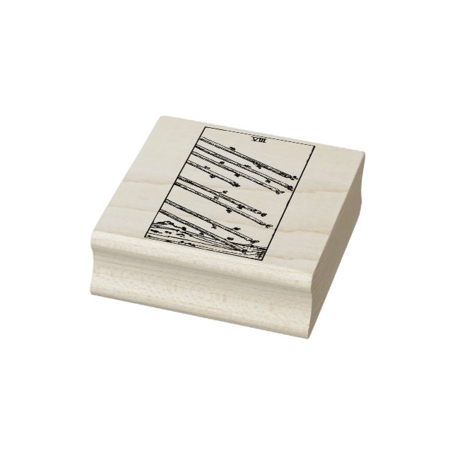 Carimbo De Borracha Placa de Tarot: Oito dos Wands: 8 dos Wands (Carimbo)