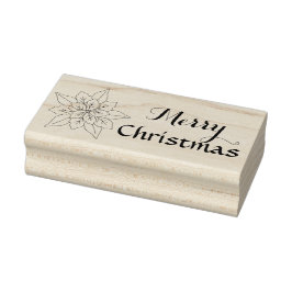 Carimbo De Borracha Poinsettia Flower Ilustração, Feliz Natal