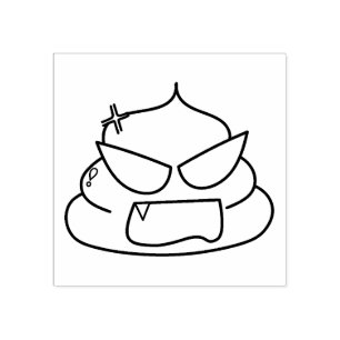 Carimbo De Borracha Poop zangado - Brootsch, o PooPoo