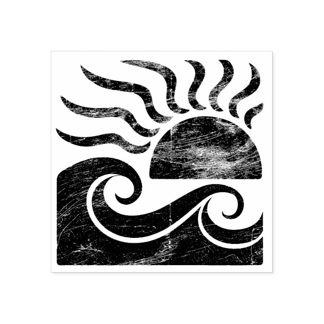 Carimbo De Borracha Pôr do sol tropical de verão moderno e tendência (Impressão)