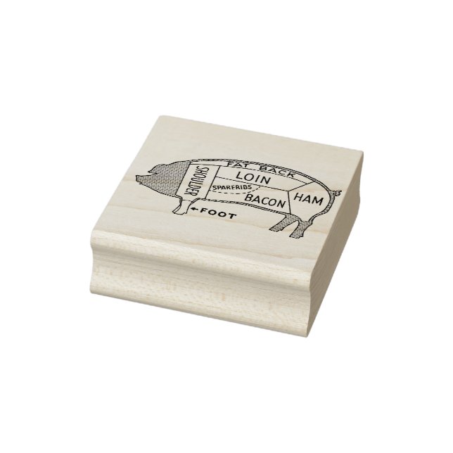 Carimbo De Borracha Porco de Gráfico de Botões (Carimbo)