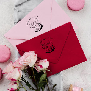 Carimbo De Borracha Porta branca do Casal Casamento Monograma