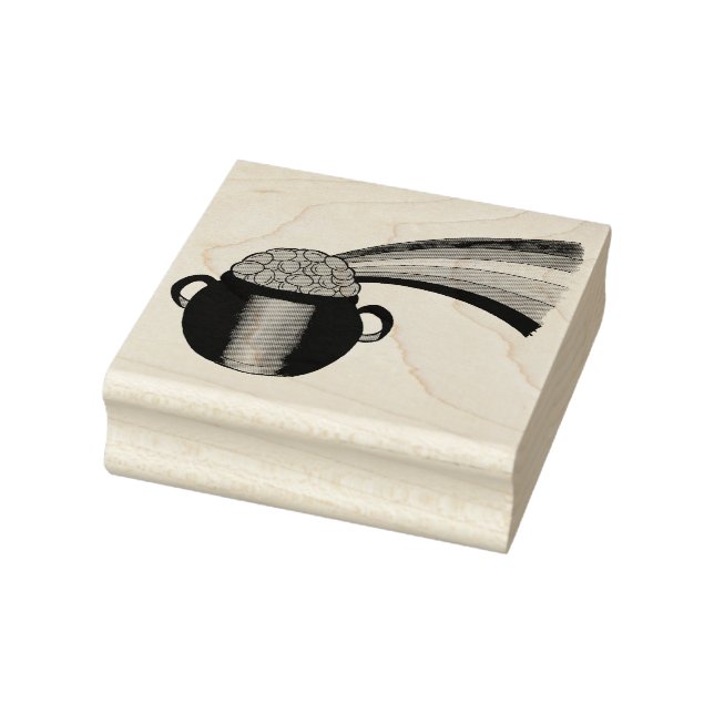 Carimbo De Borracha Pote do Dourado Rainbow Saint Patrick's Day Clover (Carimbo)