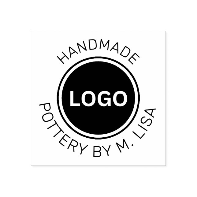 Carimbo De Borracha Potência por texto curvo feito à mão (Impressão)