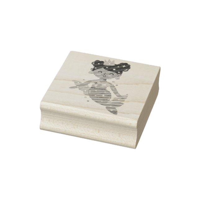 Carimbo De Borracha Princesa da sereia sorridente (Carimbo)