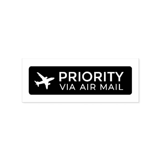 Carimbo De Borracha PRIORITY VIA AIR MAIL 飛行機 airplane ラバースタンプ (Impressão)