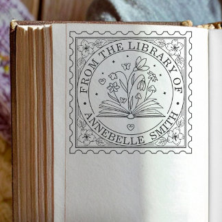 Carimbo De Borracha Professor de Livro de Biblioteca Personalizado