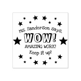 Carimbo De Borracha Professora Nome Uau Escadarias de Trabalho Incríve