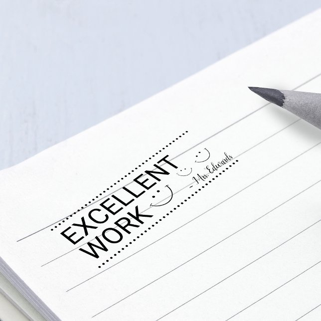 Carimbo De Borracha Professores Personalizados Trabalho Excelente (Personalized Teachers Excellent Work Rubber Stamp)