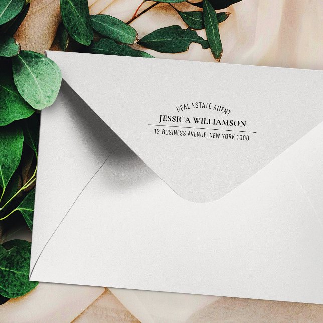 Carimbo De Borracha Profissional de nome de empresa elegante minimalis (Modern business name, address and custom text rubber ink stamp)